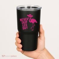 Never Skip Leg Day Flamingo Tumbler thumb 2