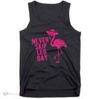 Never Skip Leg Day Flamingo Tank Top thumb 0