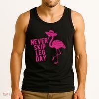Never Skip Leg Day Flamingo Tank Top thumb 3