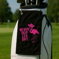 Never Skip Leg Day Flamingo Golf Towel thumb 2