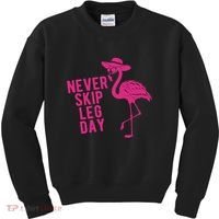 Never Skip Leg Day Flamingo Kids Sweatshirt thumb 0