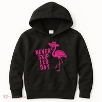 Never Skip Leg Day Flamingo Kids Hoodie thumb 0