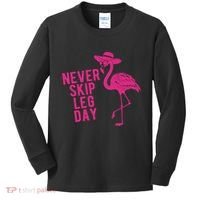 Never Skip Leg Day Flamingo Kids Long Sleeve Shirt thumb 0