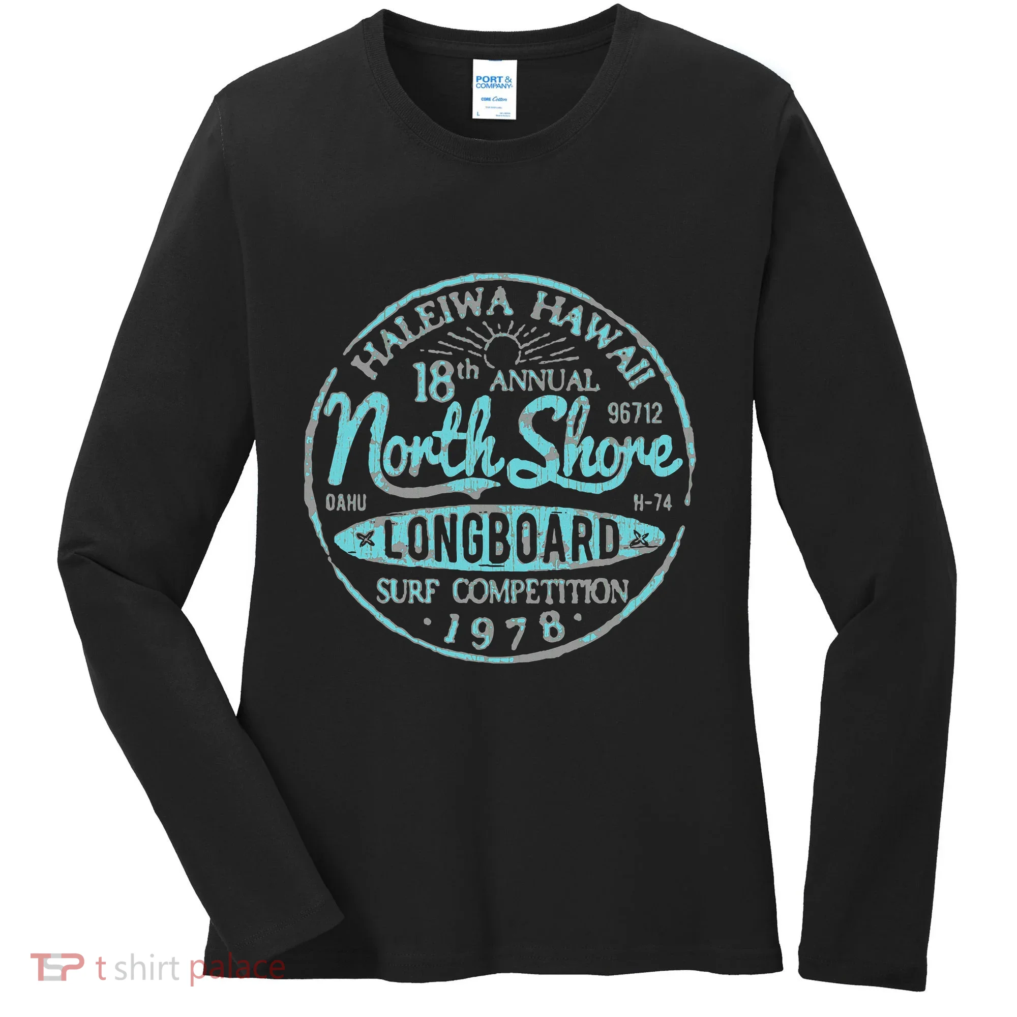 North Shore Long Board Surf Women's Long Sleeve Shirt