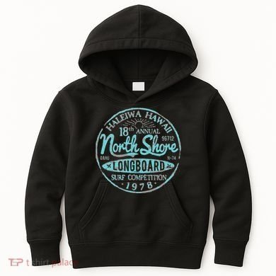 North Shore Long Board Surf Kids Hoodie