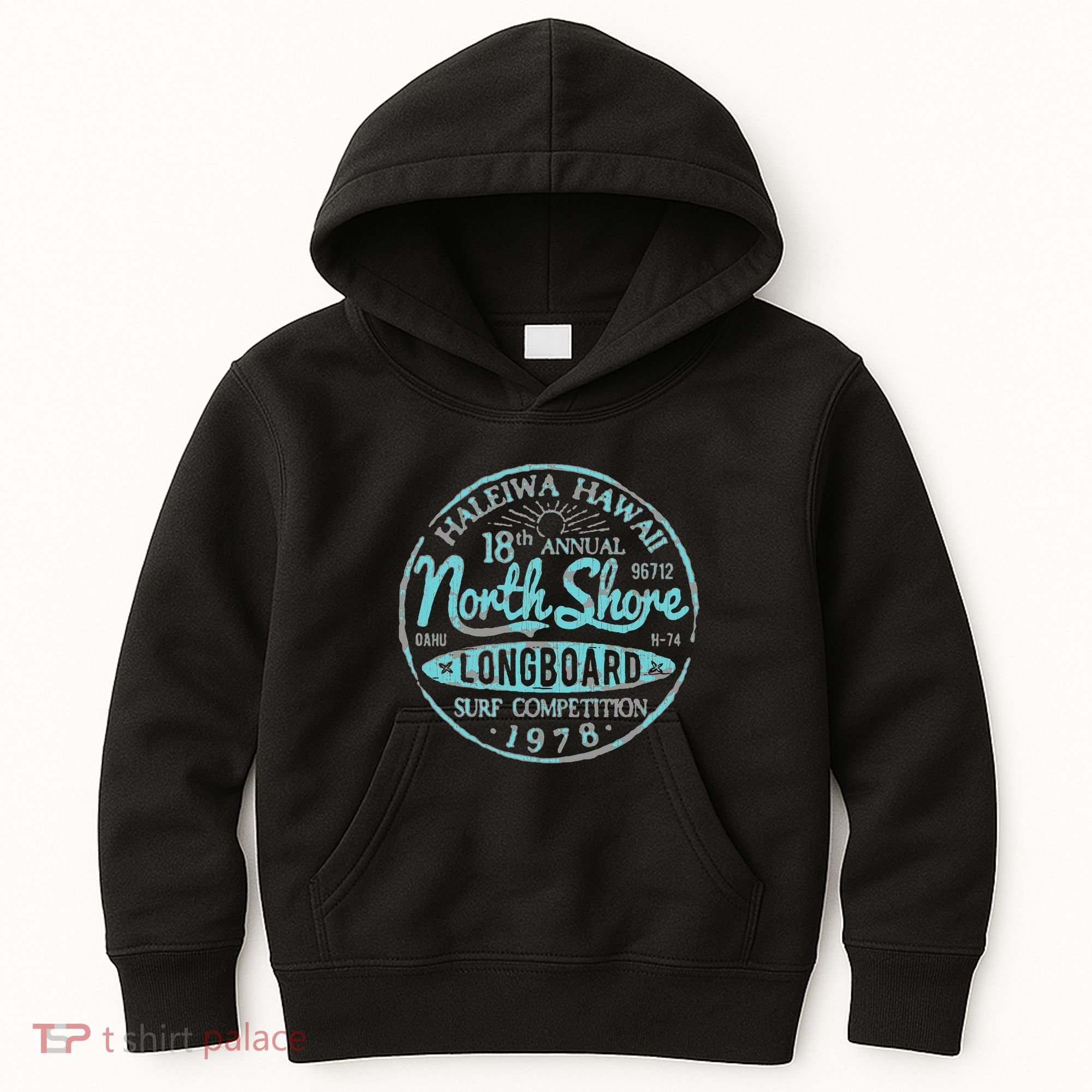 North Shore Long Board Surf Kids Hoodie