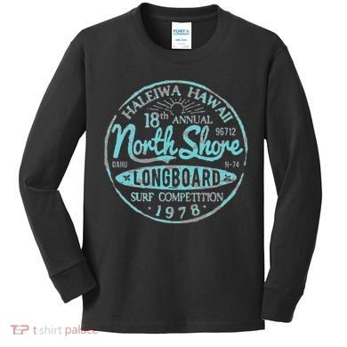 North Shore Long Board Surf Kids Long Sleeve Shirt