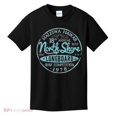 North Shore Long Board Surf Kids T-Shirt