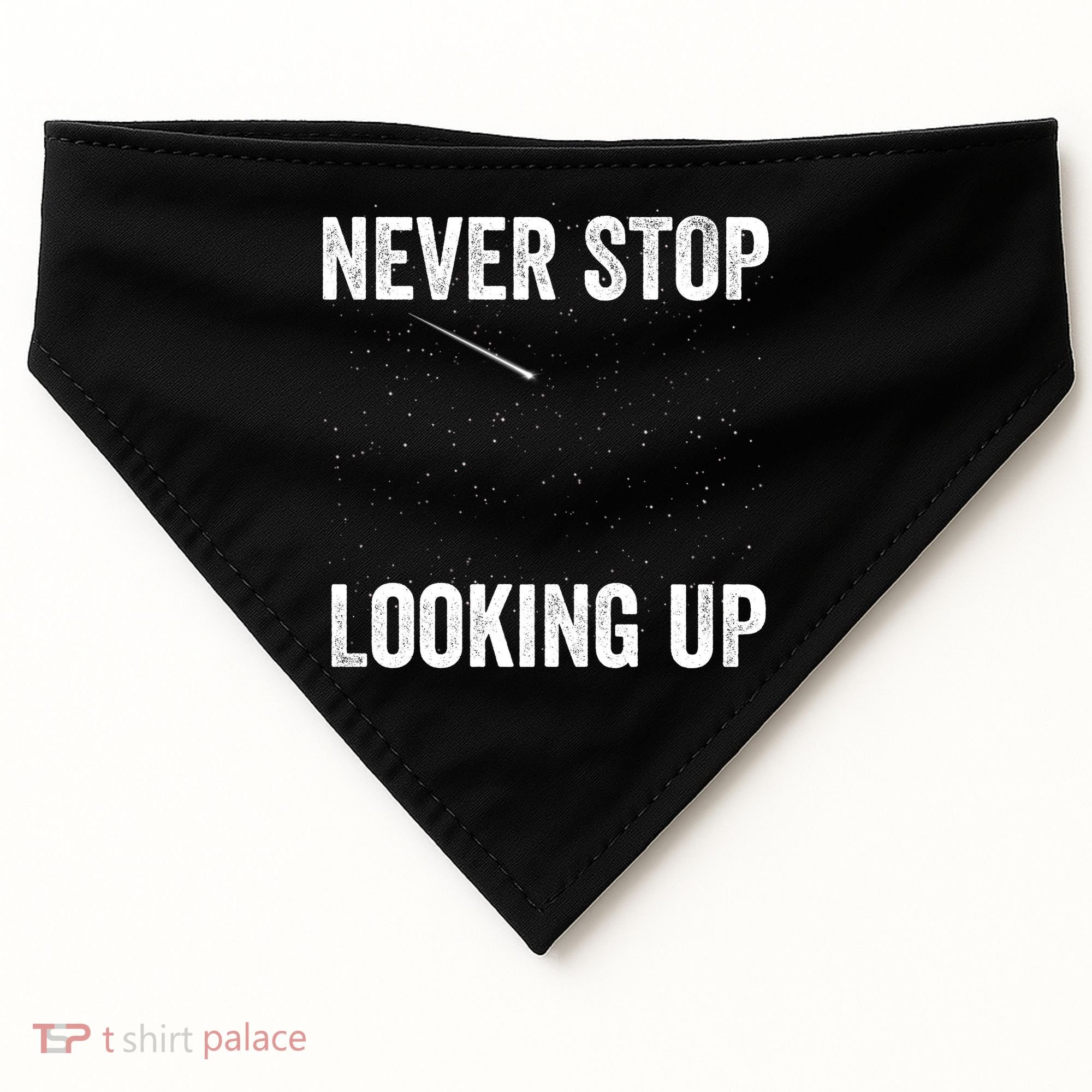 Never Stop Looking Up Stargazing Astronomy Space Constellation Amateur Astronomy USA-Made Doggie Bandana