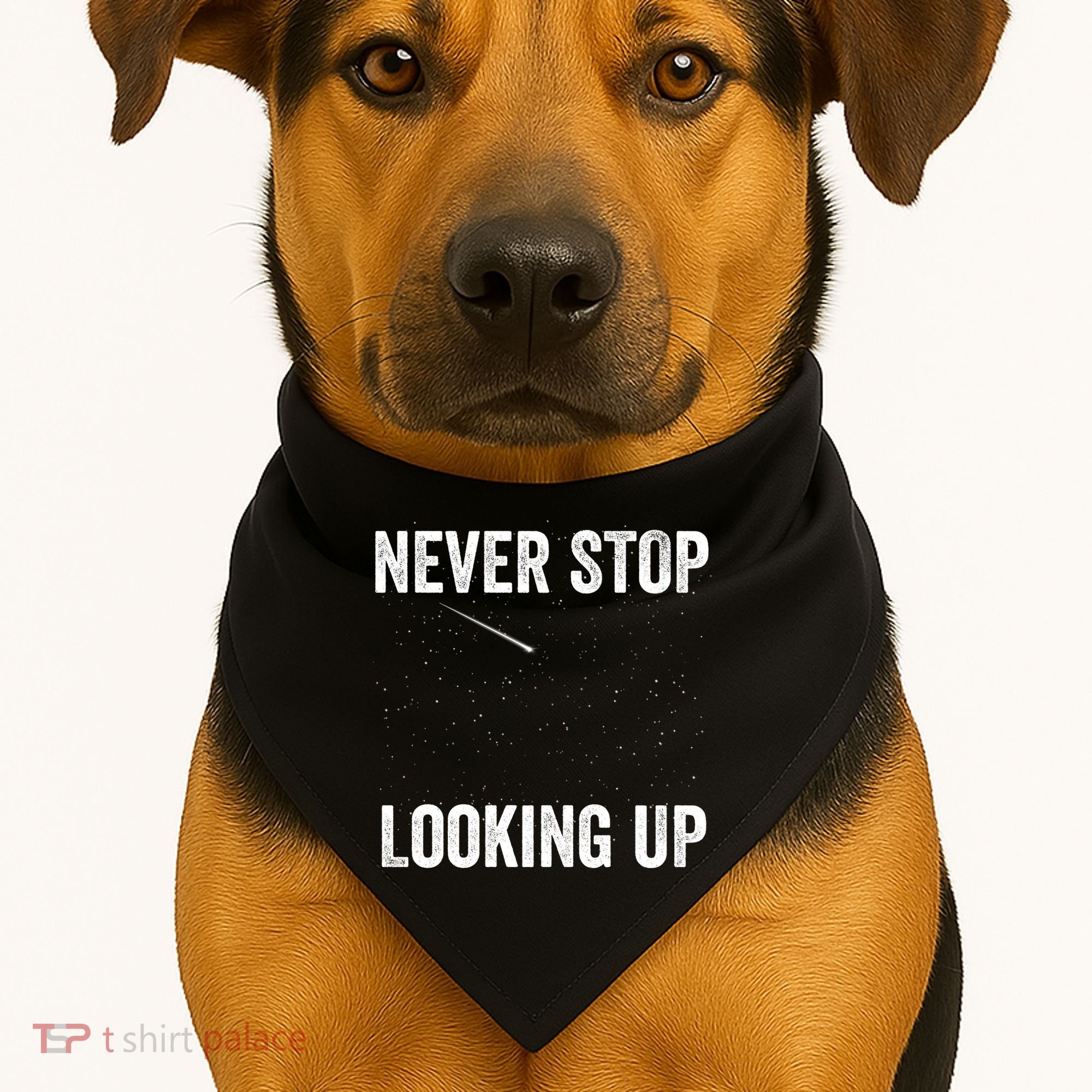 Never Stop Looking Up Stargazing Astronomy Space Constellation Amateur Astronomy USA-Made Doggie Bandana