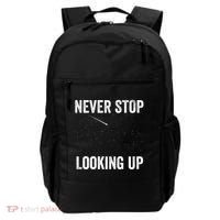 Never Stop Looking Up Stargazing Astronomy Space Constellation Amateur Astronomy Backpack thumb 0
