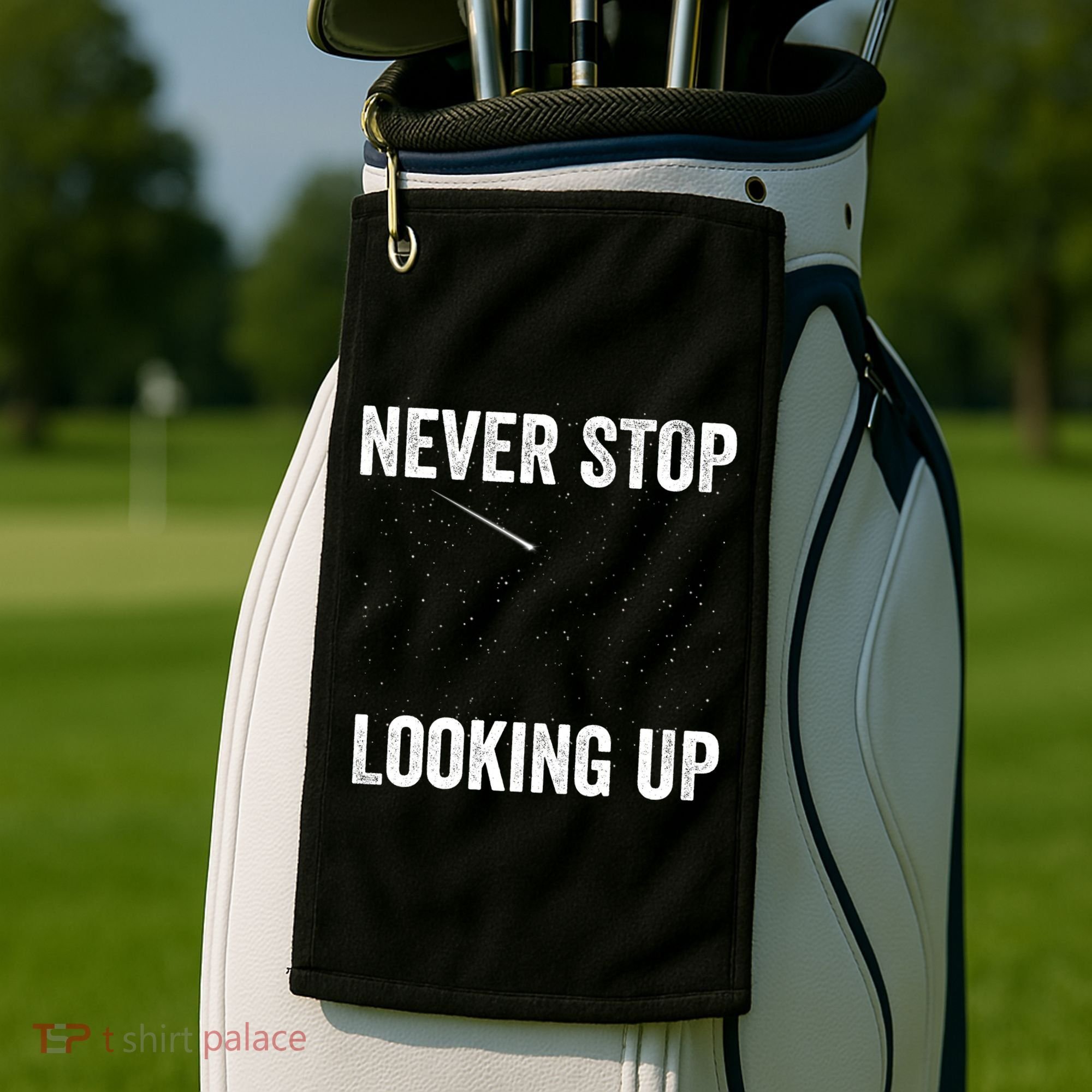 Never Stop Looking Up Stargazing Astronomy Space Constellation Amateur Astronomy Golf Towel