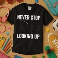 Never Stop Looking Up Stargazing Astronomy Space Constellation Amateur Astronomy Kids T-Shirt thumb 3