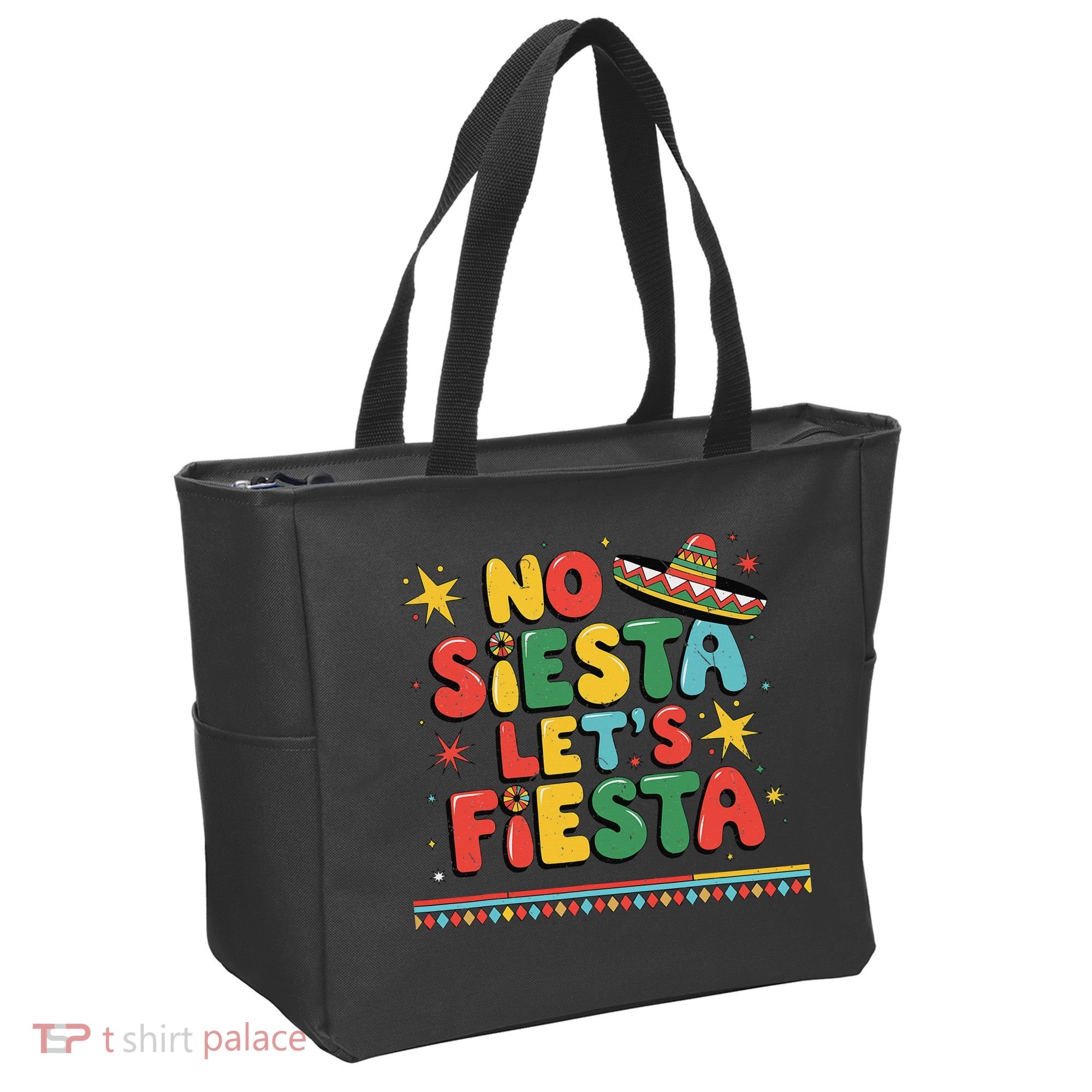 No Siesta Lets Fiesta Funny Cinco De Mayo Mexican Tote Bag