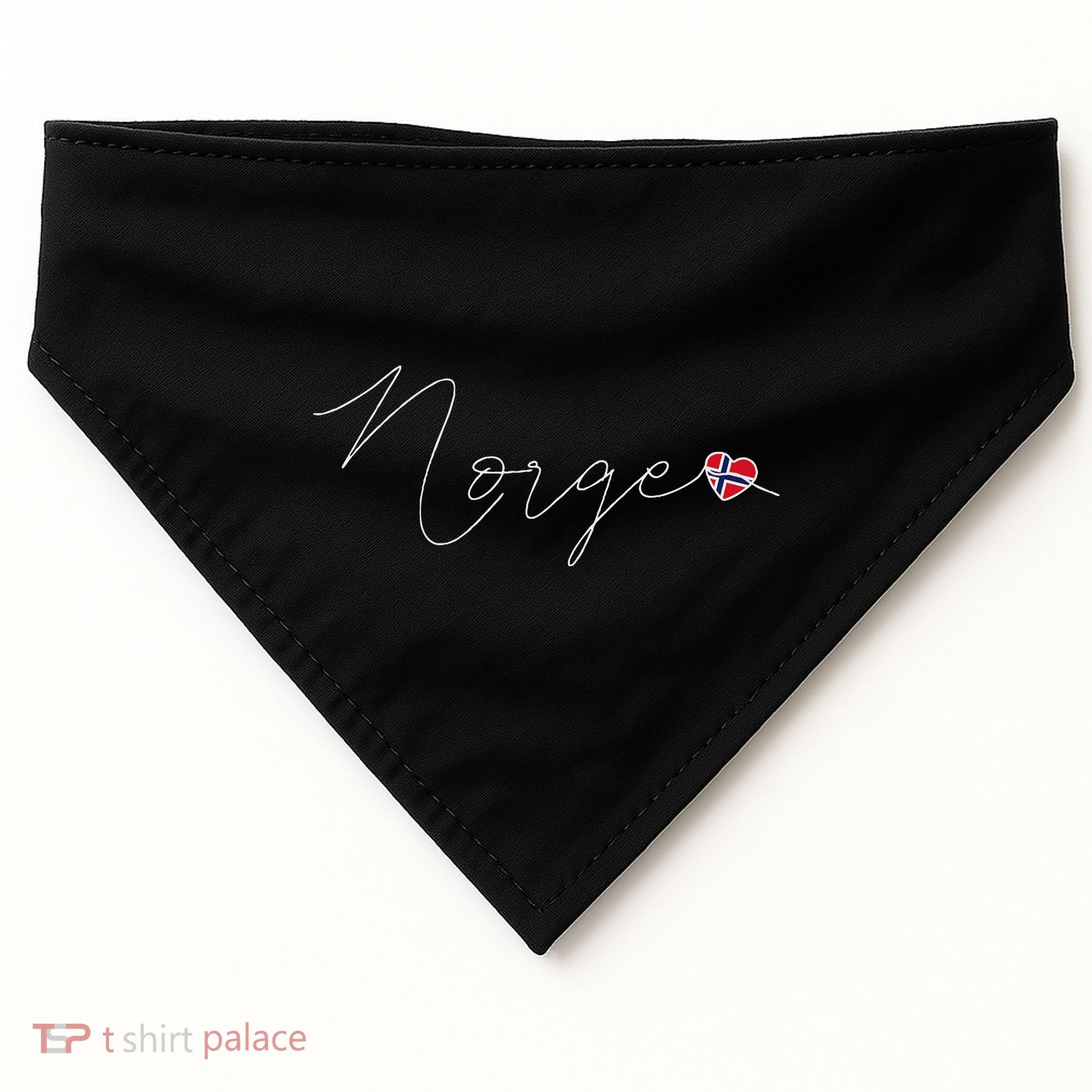 Norge Simple Love Norwegian Flag Heart On Norway USA-Made Doggie Bandana