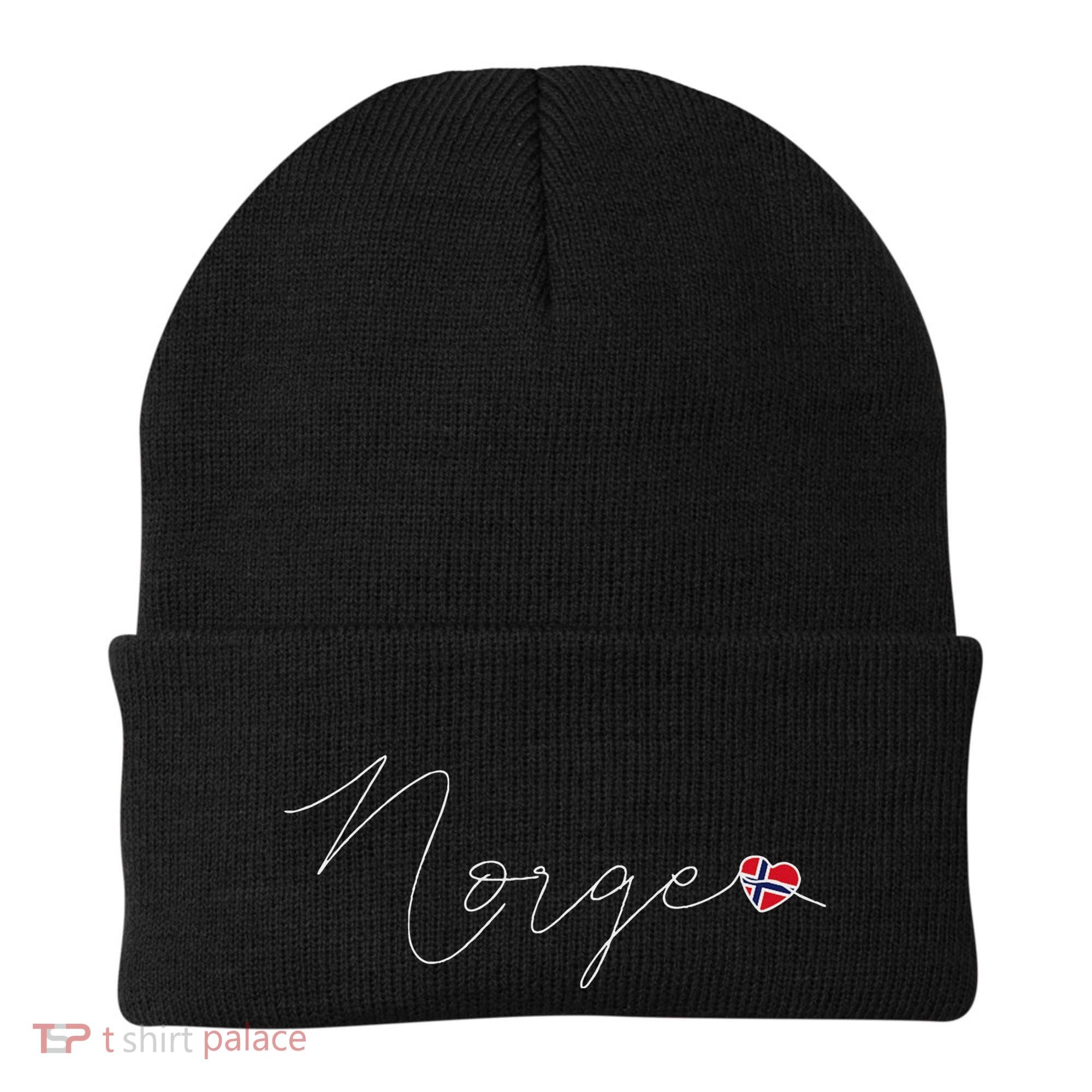 Norge Simple Love Norwegian Flag Heart On Norway Beanie