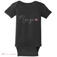 Norge Simple Love Norwegian Flag Heart On Norway Baby Bodysuit thumb 0