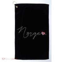 Norge Simple Love Norwegian Flag Heart On Norway Golf Towel thumb 0