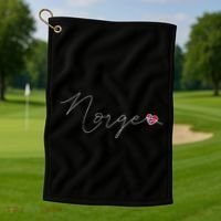 Norge Simple Love Norwegian Flag Heart On Norway Golf Towel thumb 1