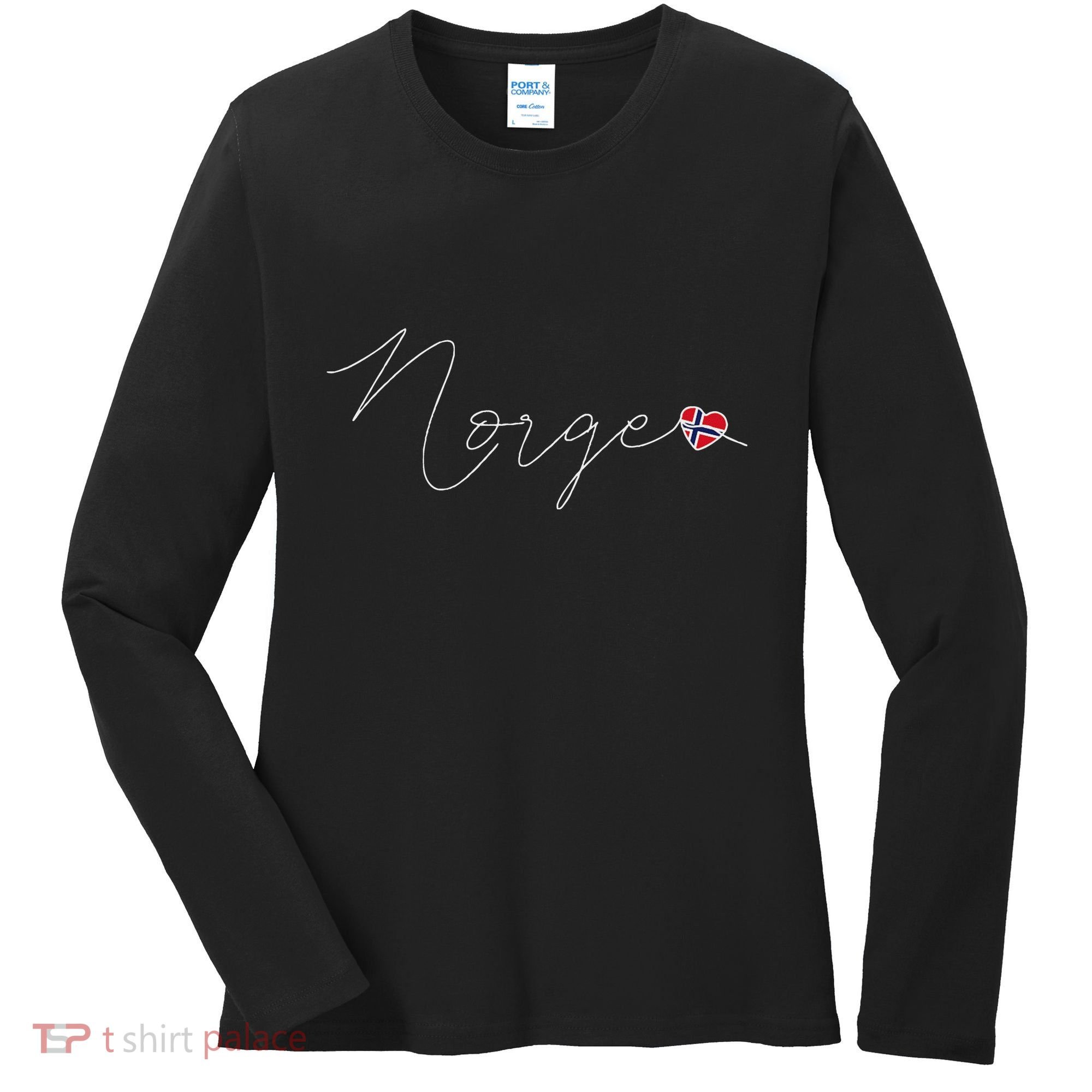 Norge Simple Love Norwegian Flag Heart On Norway Women's Long Sleeve Shirt