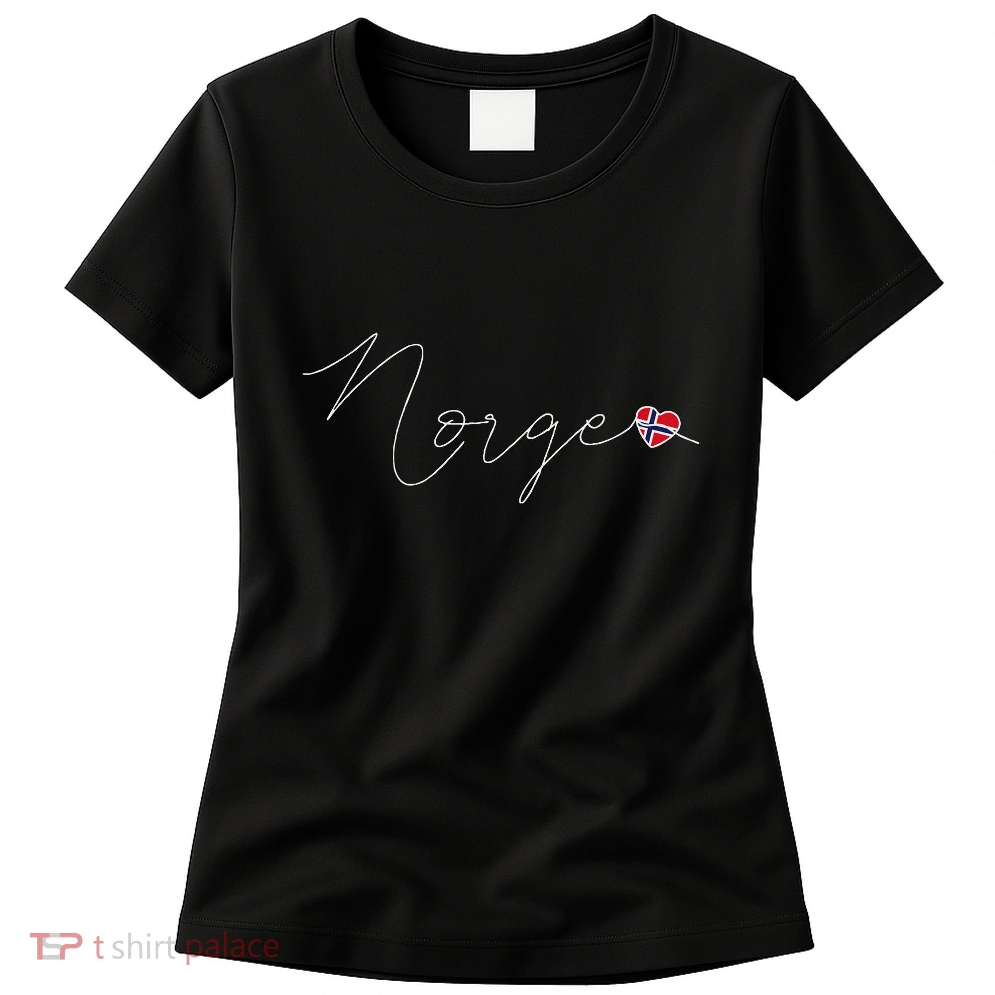 Norge Simple Love Norwegian Flag Heart On Norway Women's T-Shirt