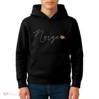 Norge Simple Love Norwegian Flag Heart On Norway Kids Hoodie thumb 4