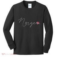 Norge Simple Love Norwegian Flag Heart On Norway Kids Long Sleeve Shirt thumb 0