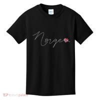 Norge Simple Love Norwegian Flag Heart On Norway Kids T-Shirt thumb 0