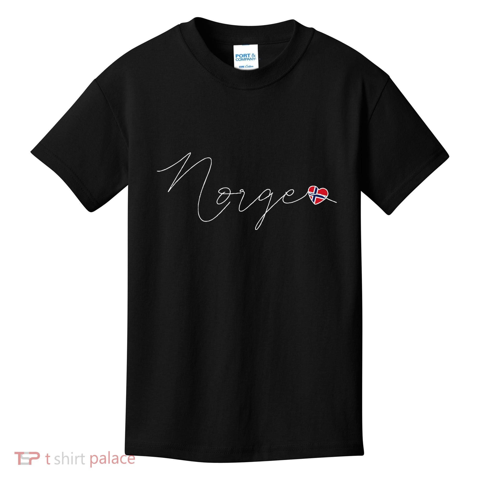 Norge Simple Love Norwegian Flag Heart On Norway Kids T-Shirt