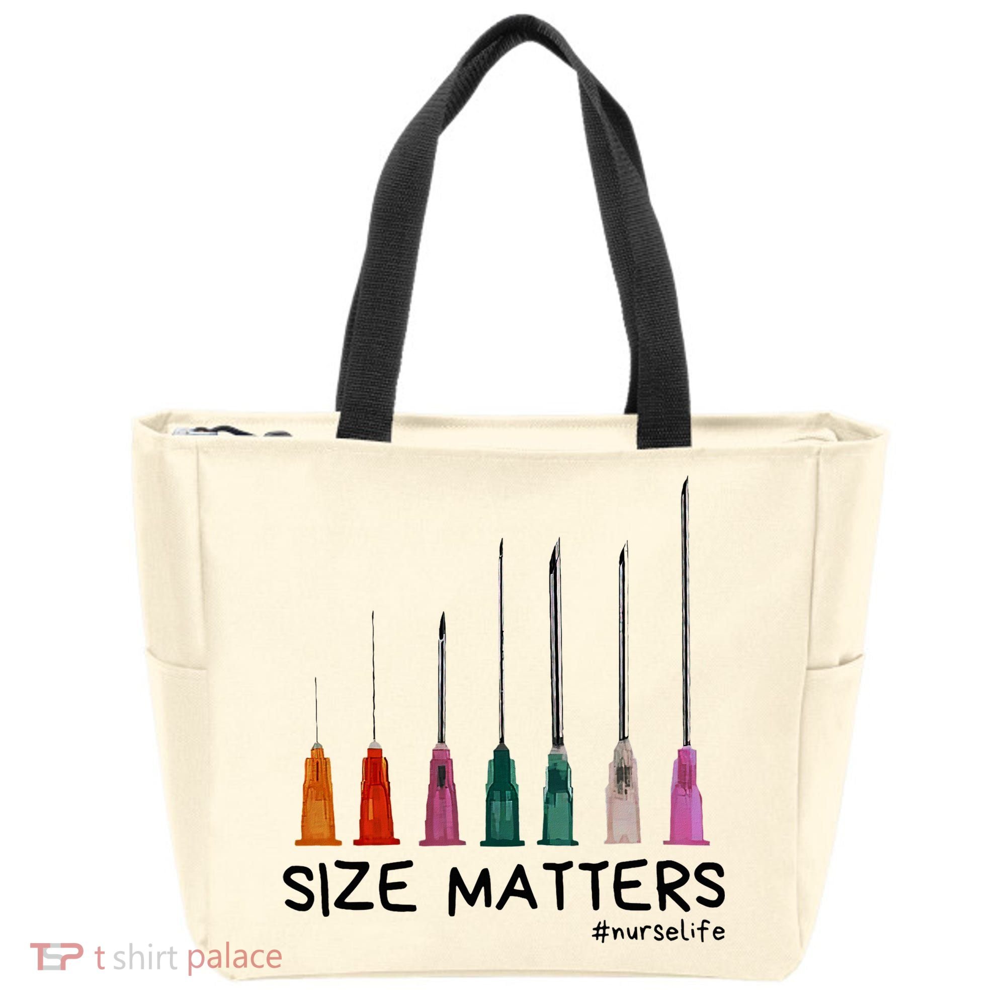 Needle Size Matters Funny Nursing Cna Nurse Life Tote Bag
