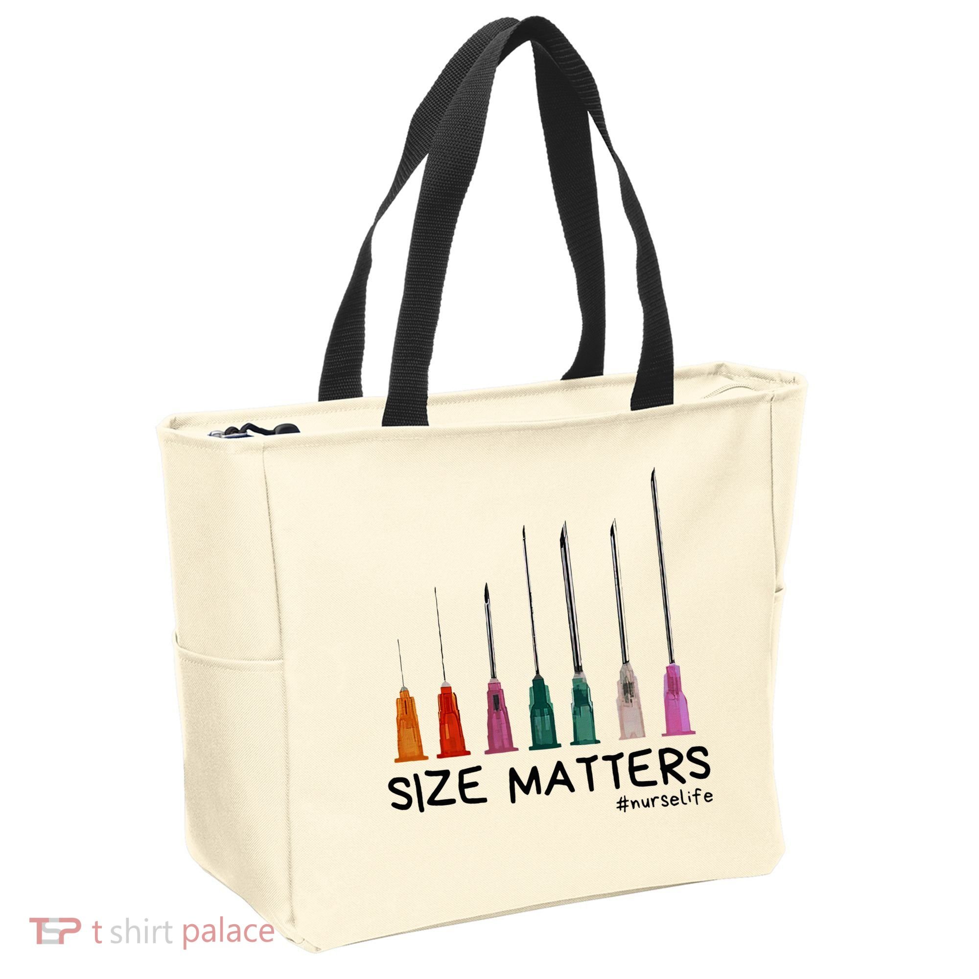 Needle Size Matters Funny Nursing Cna Nurse Life Tote Bag