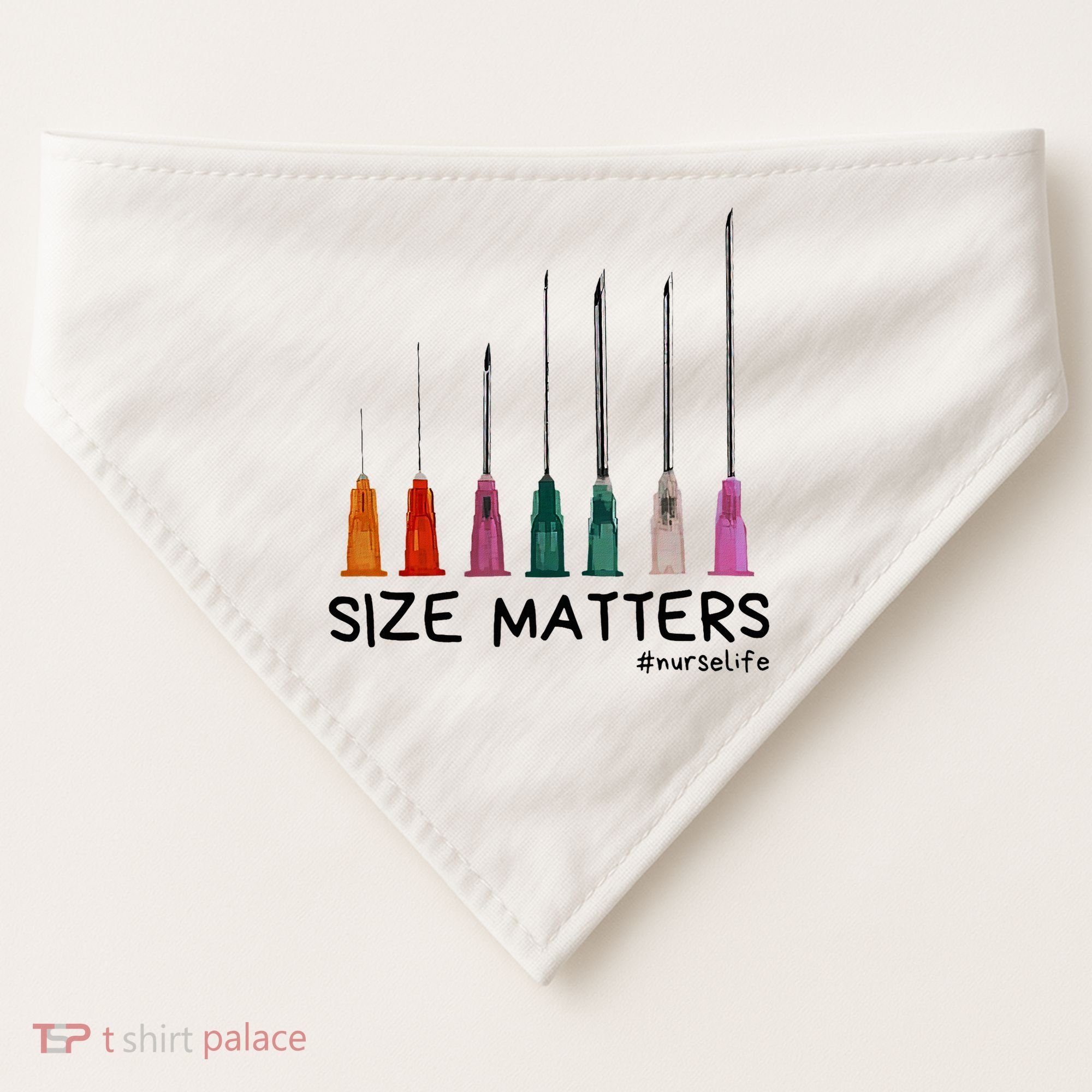 Needle Size Matters Funny Nursing Cna Nurse Life USA-Made Doggie Bandana