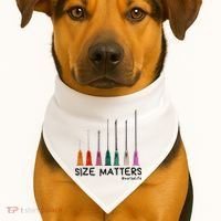 Needle Size Matters Funny Nursing Cna Nurse Life USA-Made Doggie Bandana thumb 1