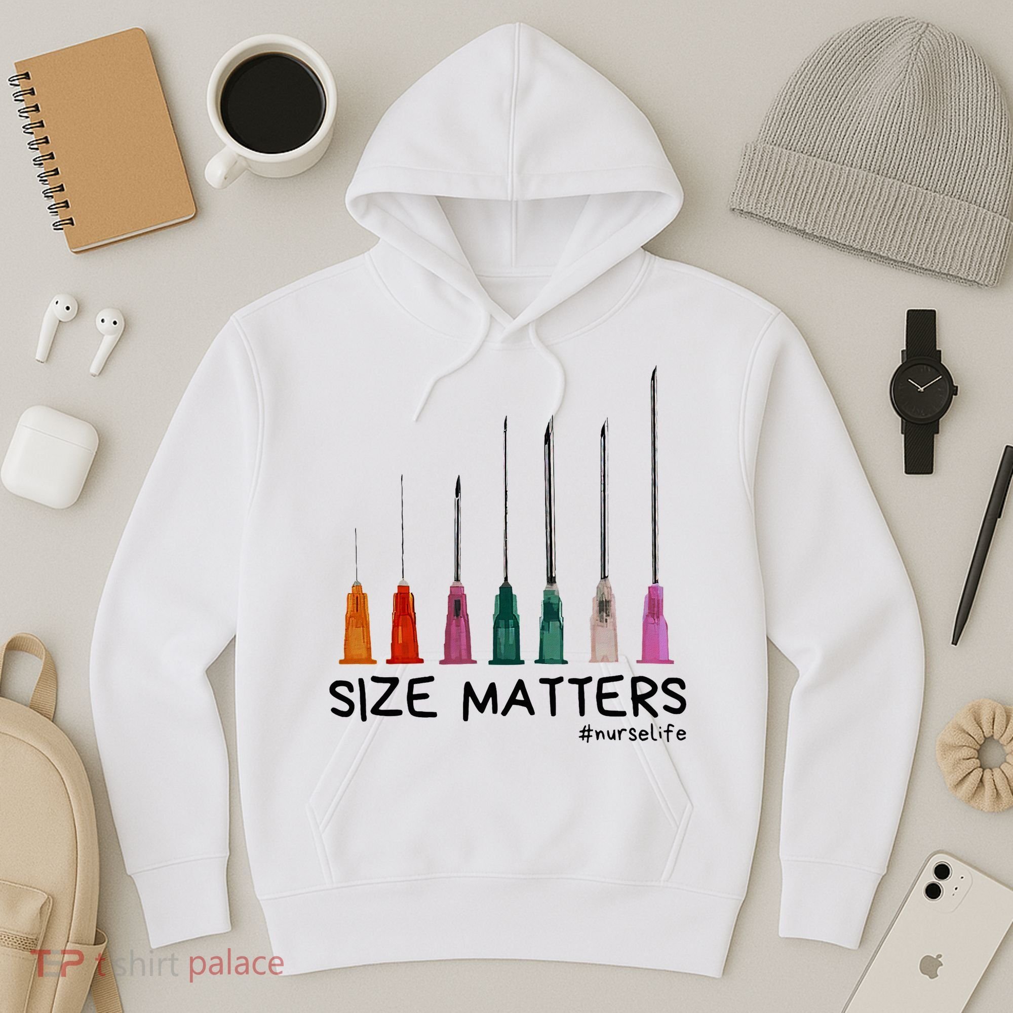 Needle Size Matters Funny Nursing Cna Nurse Life Hoodie