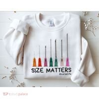 Needle Size Matters Funny Nursing Cna Nurse Life Sweatshirt thumb 2