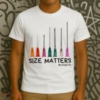 Needle Size Matters Funny Nursing Cna Nurse Life T-Shirt thumb 3