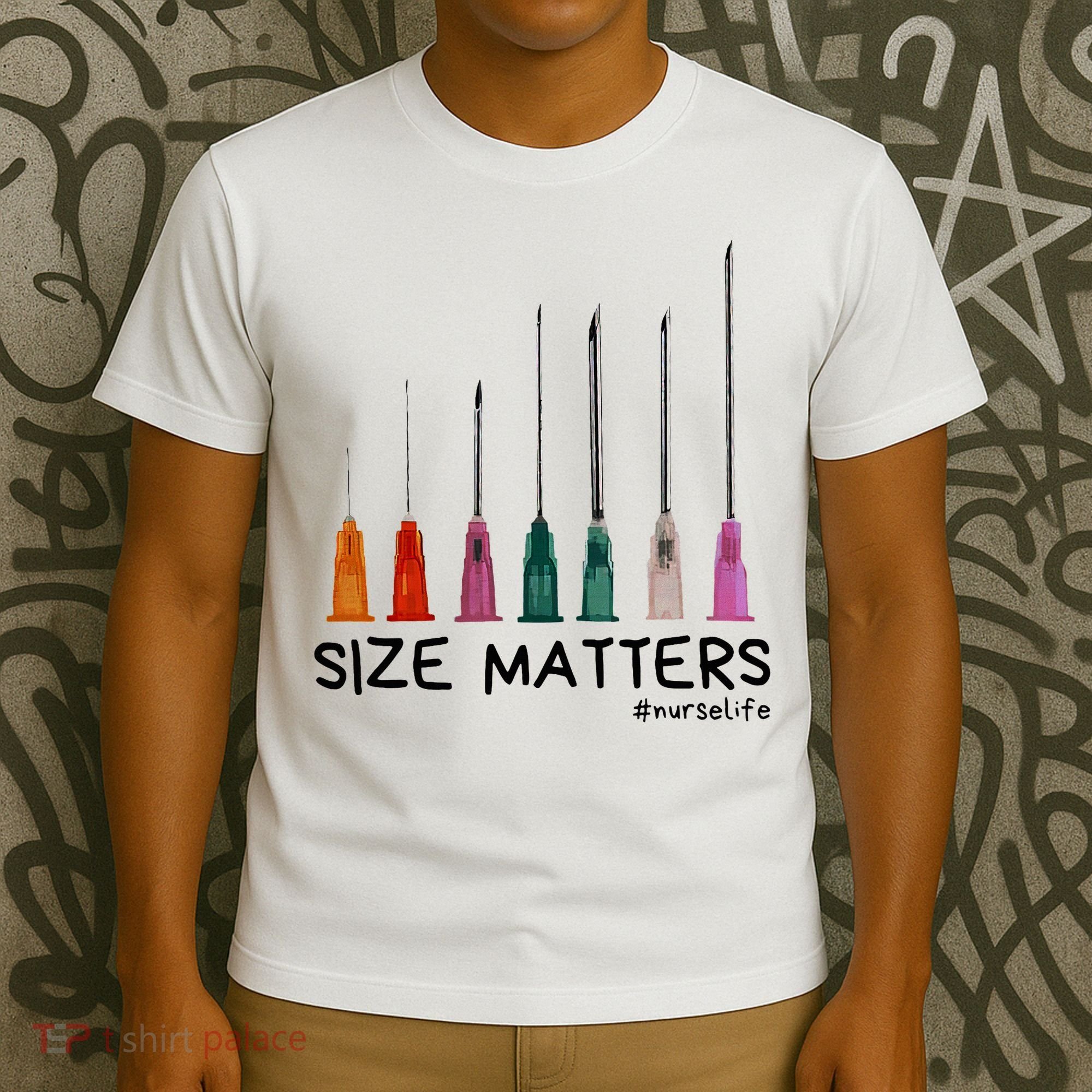 Needle Size Matters Funny Nursing Cna Nurse Life T-Shirt