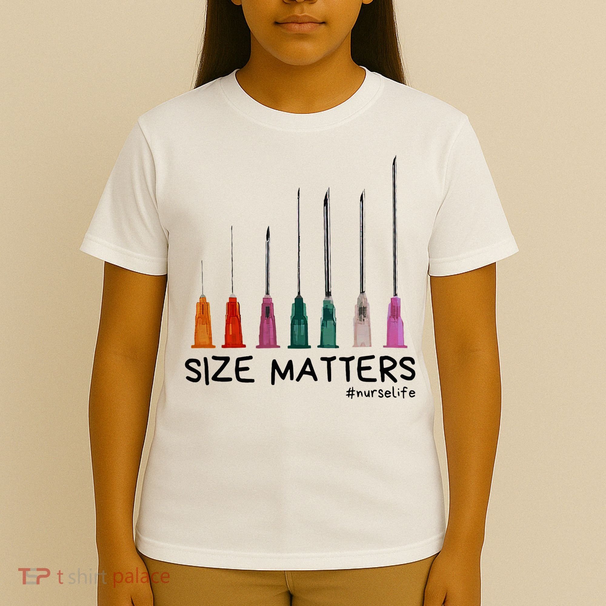 Needle Size Matters Funny Nursing Cna Nurse Life T-Shirt