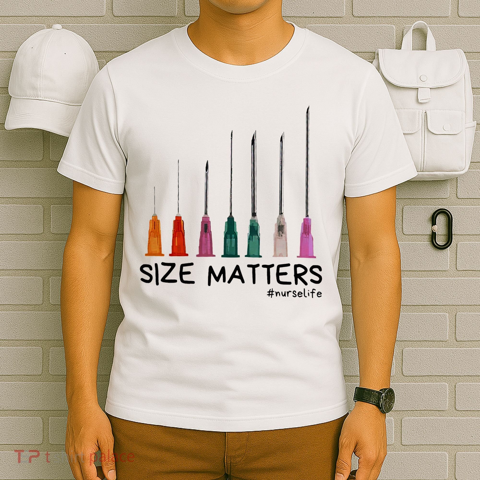 Needle Size Matters Funny Nursing Cna Nurse Life T-Shirt