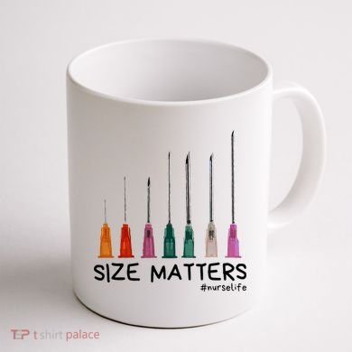 Needle Size Matters Funny Nursing Cna Nurse Life Coffee Mug back