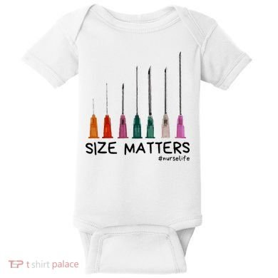 Needle Size Matters Funny Nursing Cna Nurse Life Baby Bodysuit