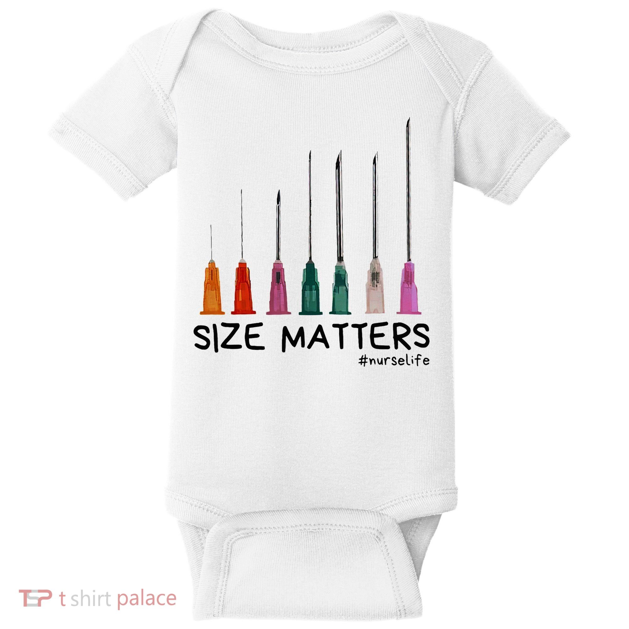 Needle Size Matters Funny Nursing Cna Nurse Life Baby Bodysuit