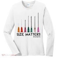 Needle Size Matters Funny Nursing Cna Nurse Life Women's Long Sleeve Shirt thumb 0