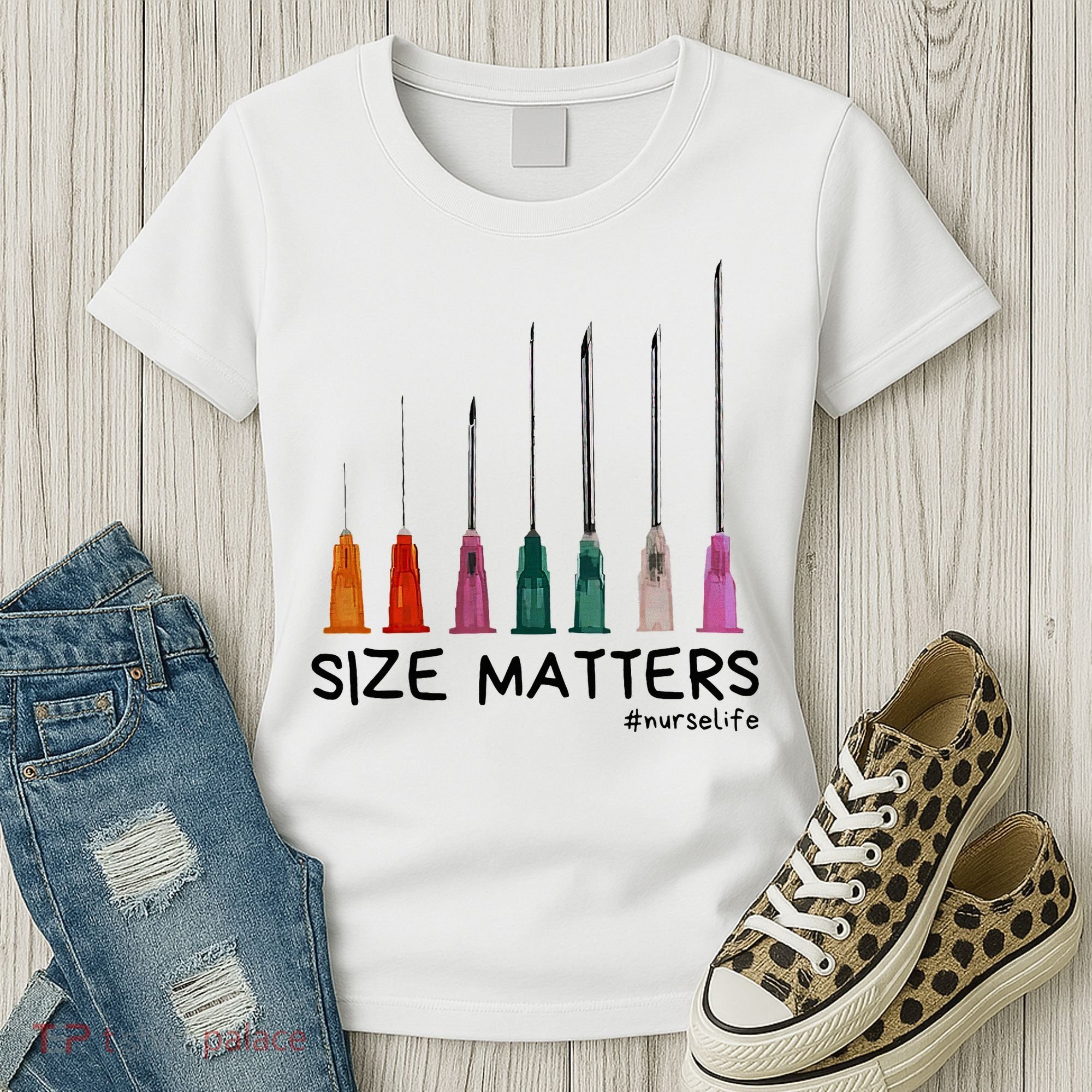 Needle Size Matters Funny Nursing Cna Nurse Life Women's T-Shirt