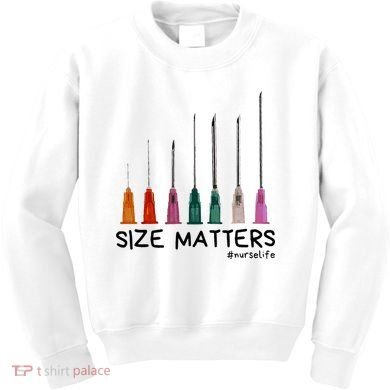 Needle Size Matters Funny Nursing Cna Nurse Life Kids Sweatshirt