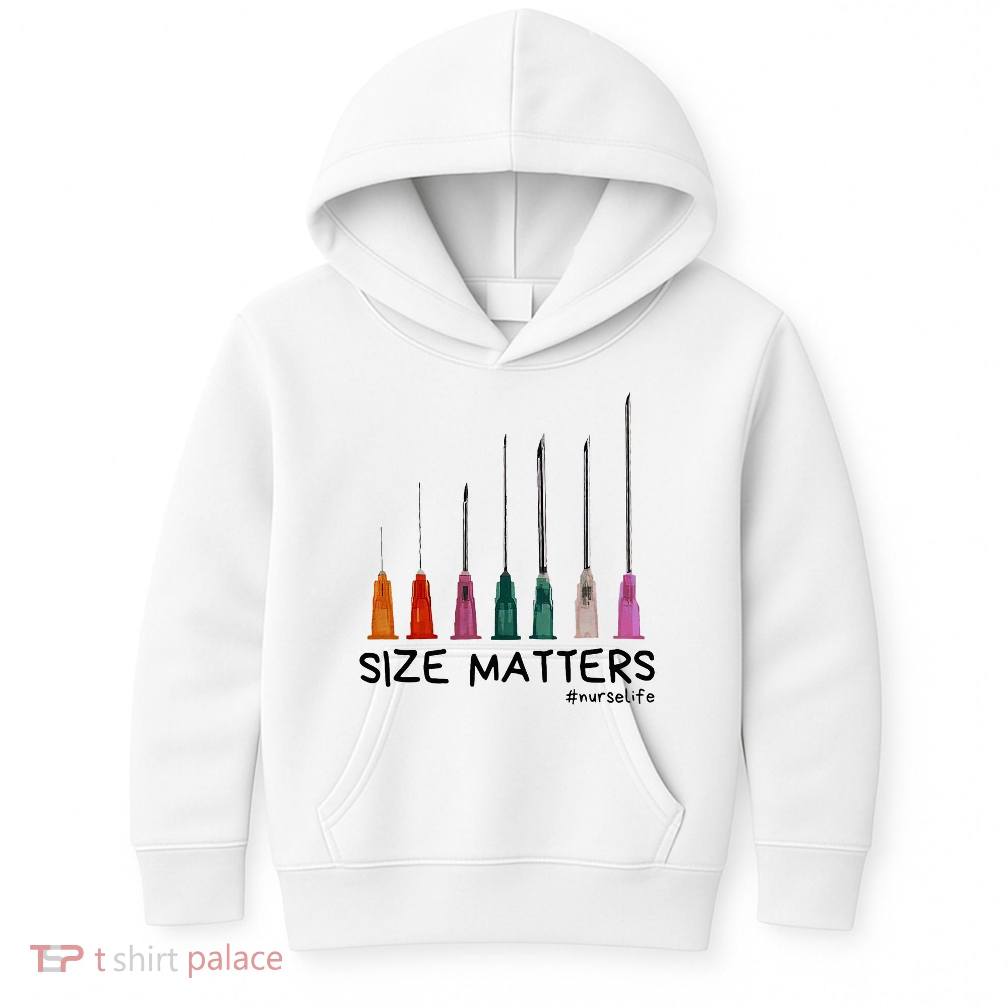 Needle Size Matters Funny Nursing Cna Nurse Life Kids Hoodie
