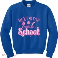 Next Stop Middle School Graduation Kids Sweatshirt thumb 0