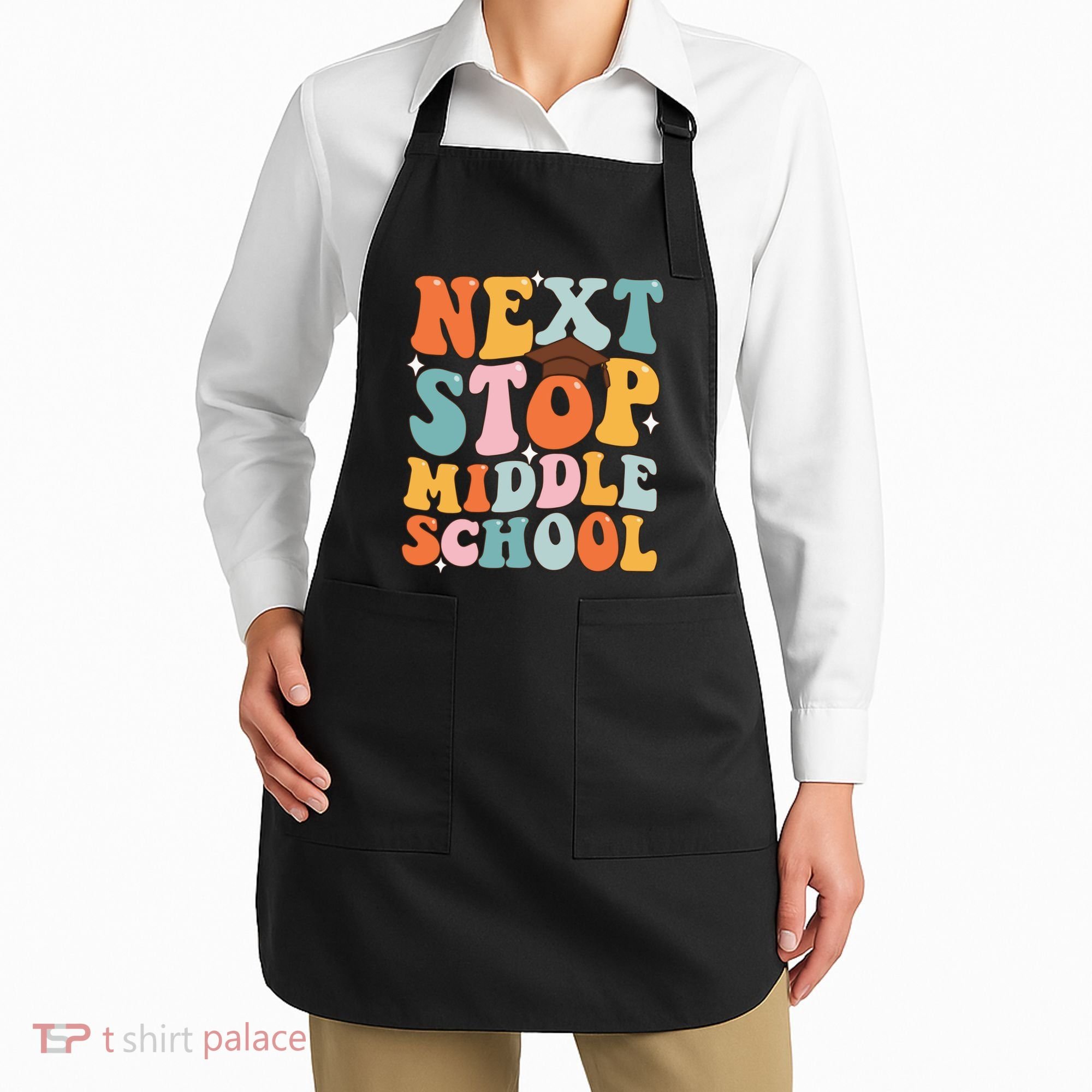 Next Stop Middle School Funny Graduation 5th Grade Apron
