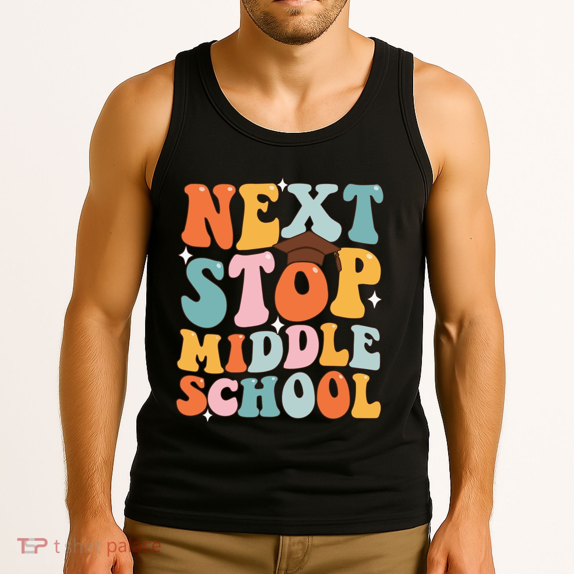 Next Stop Middle School Funny Graduation 5th Grade Tank Top
