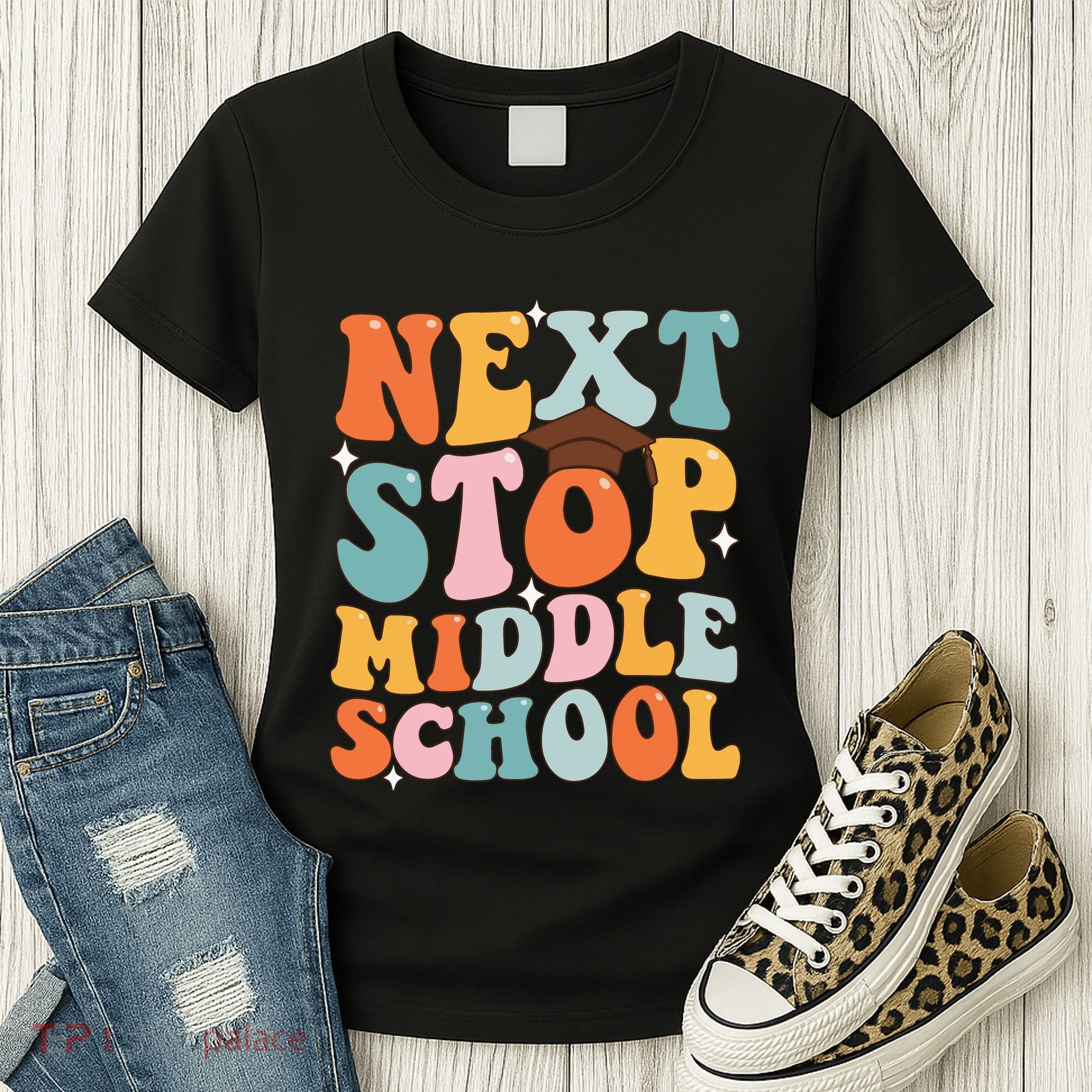 Next Stop Middle School Funny Graduation 5th Grade Women's T-Shirt